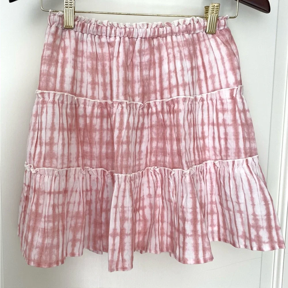 Gap Kids Tiered Mini Skirt rose pink & off-white size 12  NWT